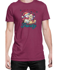 Мъжка Коледна Тениска Feelin A Little Frosty Замръзнало Котенце