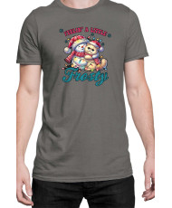 Мъжка Коледна Тениска Feelin A Little Frosty Замръзнало Котенце