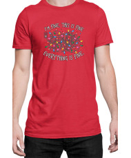 Мъжка Коледна Тениска I Am Fine This Is Fine