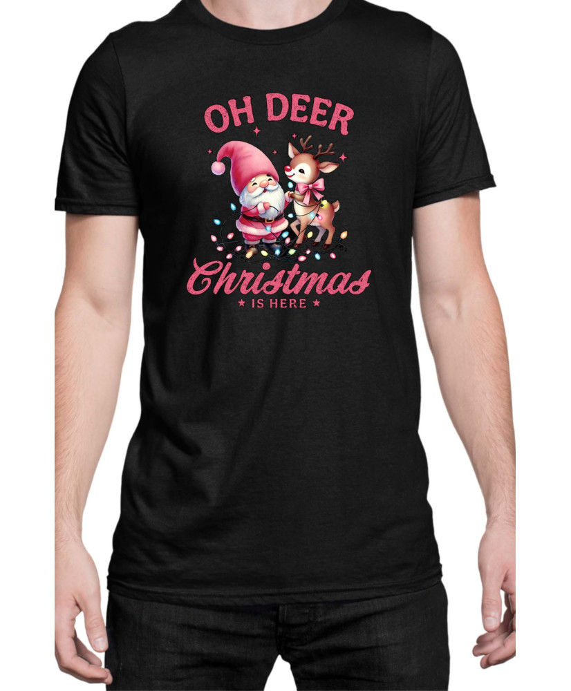 Мъжка Коледна Тениска Oh Deer Christmas Is Here Коледа е тук