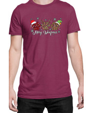 Мъжка Коледна Тениска Merry Woofmas 01 Весела Коледа Кученца