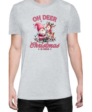 Мъжка Коледна Тениска Oh Deer Christmas Is Here Коледа е тук