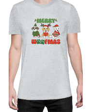 Мъжка Коледна Тениска Merry Woofmas 02 Весела Коледа Кученца