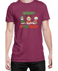 Мъжка Коледна Тениска Merry Woofmas 02 Весела Коледа Кученца