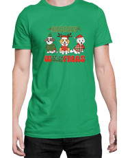 Мъжка Коледна Тениска Merry Woofmas 02 Весела Коледа Кученца