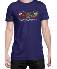 Мъжка Коледна Тениска Merry Woofmas 01 Весела Коледа Кученца
