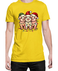 Мъжка Коледна Тениска Piggie Christmas Коледни прасенца