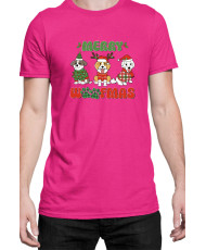 Мъжка Коледна Тениска Merry Woofmas 02 Весела Коледа Кученца