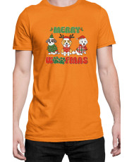 Мъжка Коледна Тениска Merry Woofmas 02 Весела Коледа Кученца
