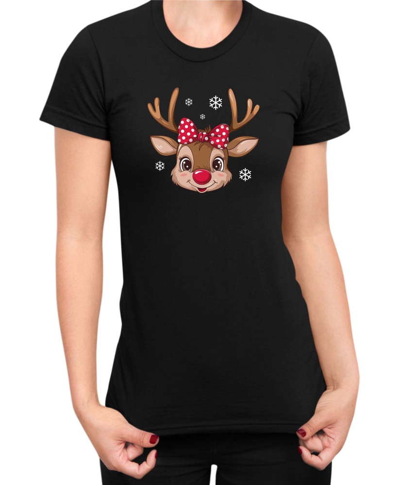 Дамска Коледна тениска Deer Girl Коледен Елен