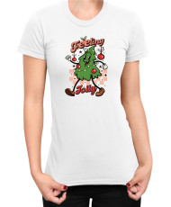 Дамска Коледна тениска Feeling Jolly Retro Christmas
