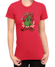 Дамска Коледна тениска Feeling Jolly Retro Christmas