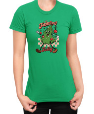 Дамска Коледна тениска Feeling Jolly Retro Christmas