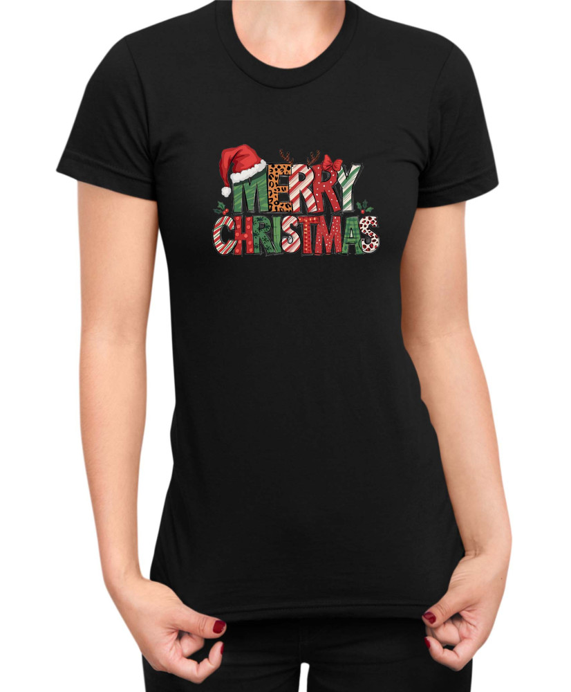 Дамска Коледна тениска Merry Christmas Retro Ретро Коледа