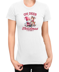 Дамска Коледна тениска Oh Deer Christmas Is Here Коледа е тук