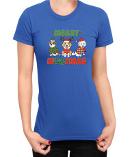 Дамска Коледна тениска Merry Woofmas 02 Весела Коледа Кученца
