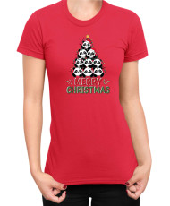 Дамска Коледна тениска Panda Christmas Tree Коледно Дърво от Панди