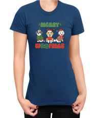 Дамска Коледна тениска Merry Woofmas 02 Весела Коледа Кученца