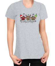 Дамска Коледна тениска Merry Woofmas 01 Весела Коледа Кученца