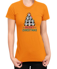 Дамска Коледна тениска Panda Christmas Tree Коледно Дърво от Панди