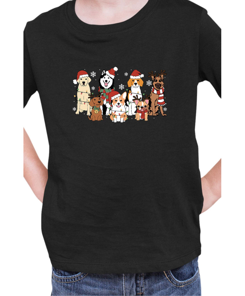 Детска Коледна Тениска Christmas Dogs Коледни кучета