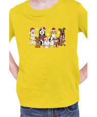 Детска Коледна Тениска Christmas Dogs Коледни кучета