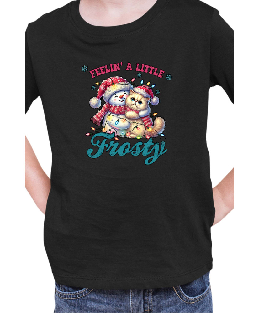 Детска Коледна Тениска Feelin A Little Frosty Замръзнало Котенце