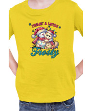 Детска Коледна Тениска Feelin A Little Frosty Замръзнало Котенце