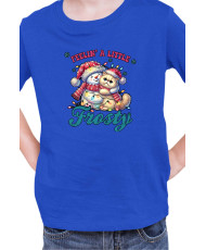 Детска Коледна Тениска Feelin A Little Frosty Замръзнало Котенце