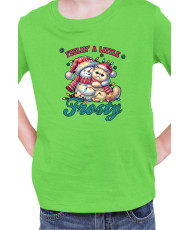 Детска Коледна Тениска Feelin A Little Frosty Замръзнало Котенце