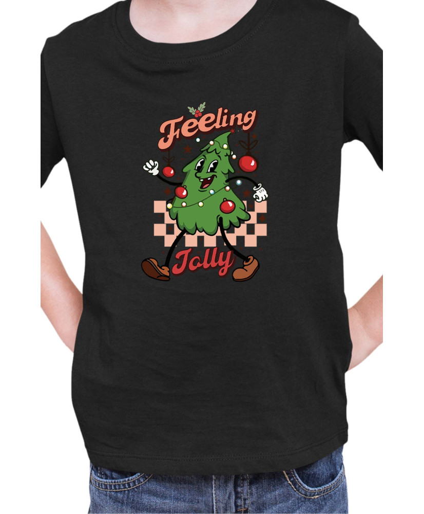 Детска Коледна Тениска Feeling Jolly Retro Christmas