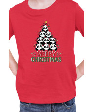 Детска Коледна Тениска Panda Christmas Tree Коледно Дърво от Панди