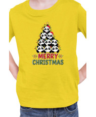 Детска Коледна Тениска Panda Christmas Tree Коледно Дърво от Панди