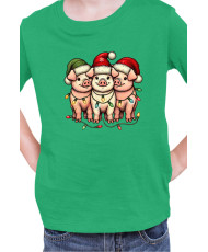 Детска Коледна Тениска Piggie Christmas Коледни прасенца