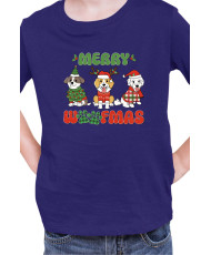 Детска Коледна Тениска Merry Woofmas 02 Весела Коледа Кученца