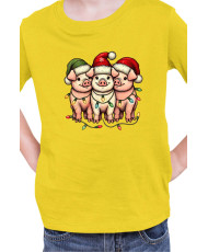 Детска Коледна Тениска Piggie Christmas Коледни прасенца