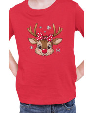 Детска Коледна Тениска Deer Girl Коледен Елен