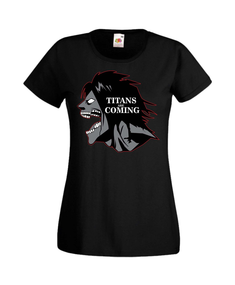Дамска Тениска Anime Manga Attack On Titan Titans Are Comings
