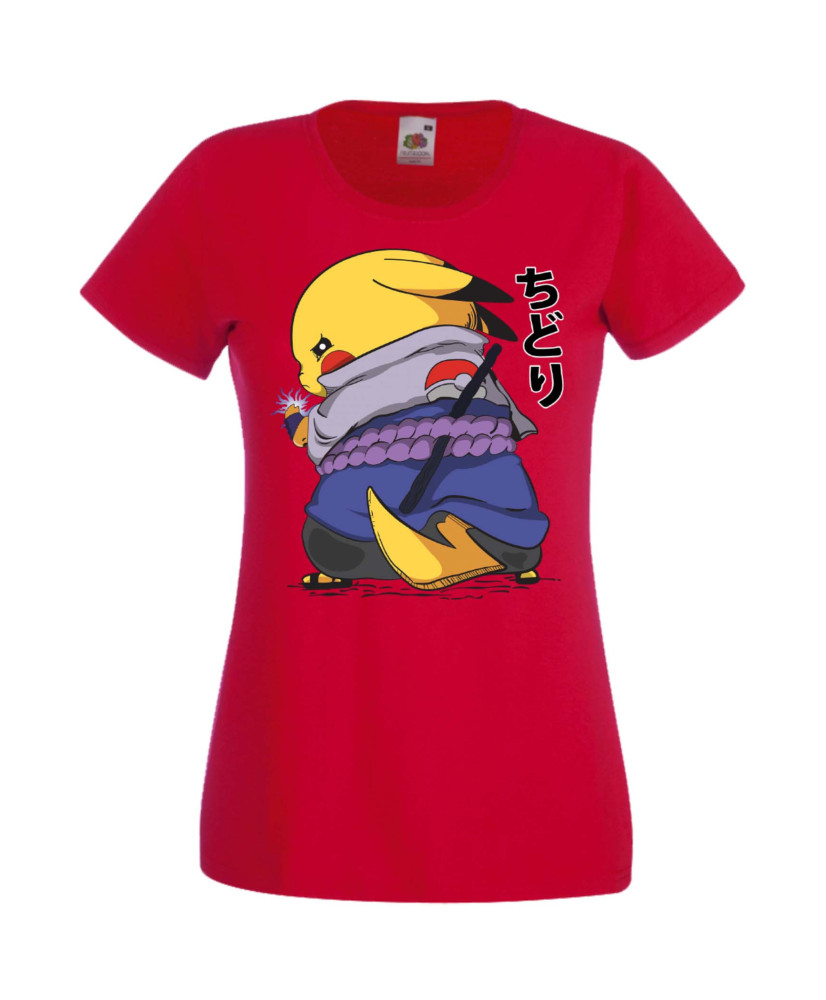Дамска Тениска Anime Manga Naruto Pikachu Sasuke Дамска Тениска Anime Manga Naruto Pikachu Sasuke