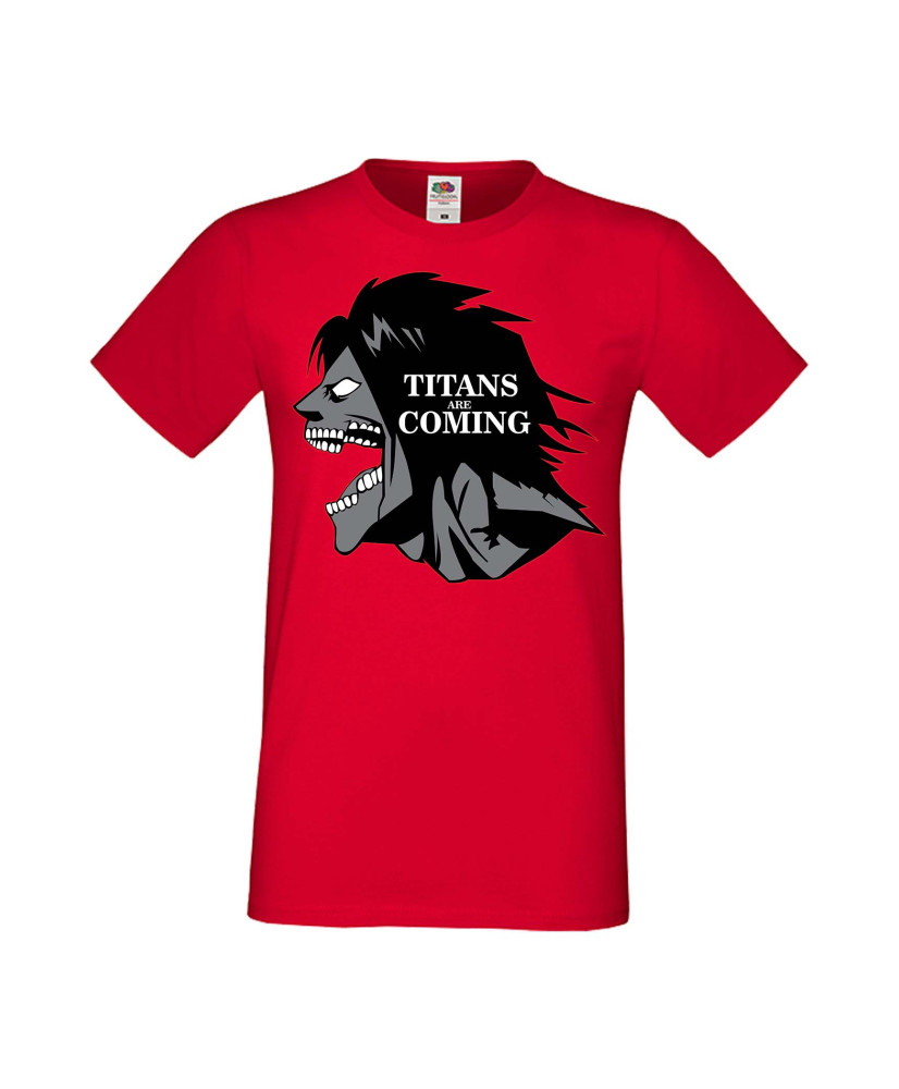Мъжка Тениска Anime Manga Attack On Titan Titans Are Comings Мъжка Тениска Anime Manga Attack On Titan Titans Are Comings