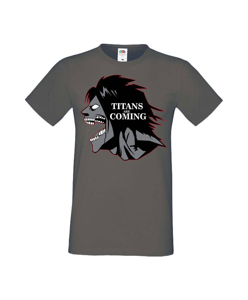Мъжка Тениска Anime Manga Attack On Titan Titans Are Comings Мъжка Тениска Anime Manga Attack On Titan Titans Are Comings