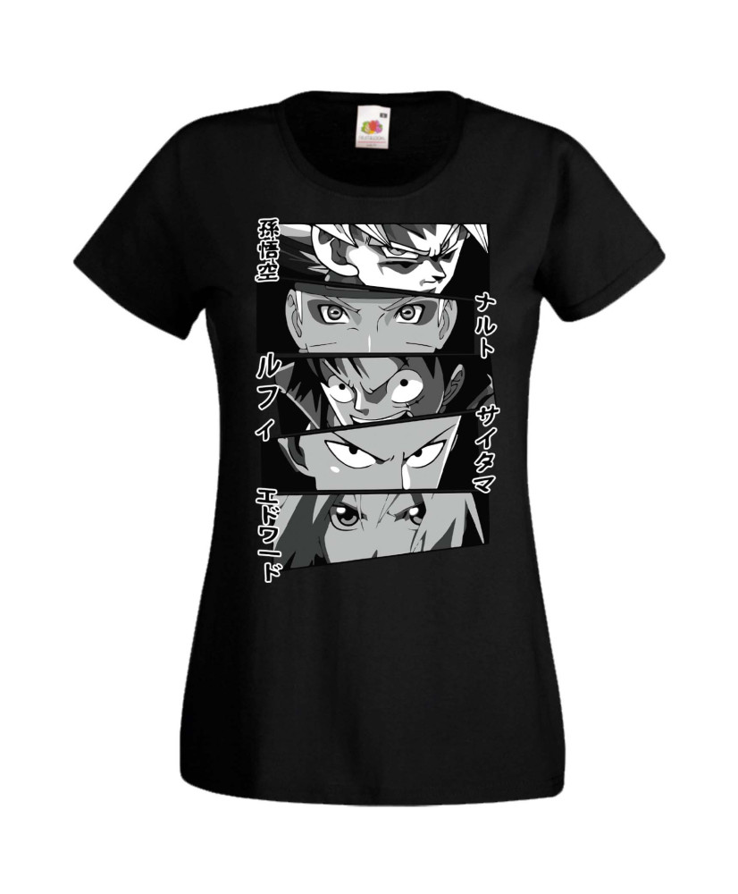 Дамска Тениска Manga Anime Anime Heroes Naruto Goku Luffy Sakura