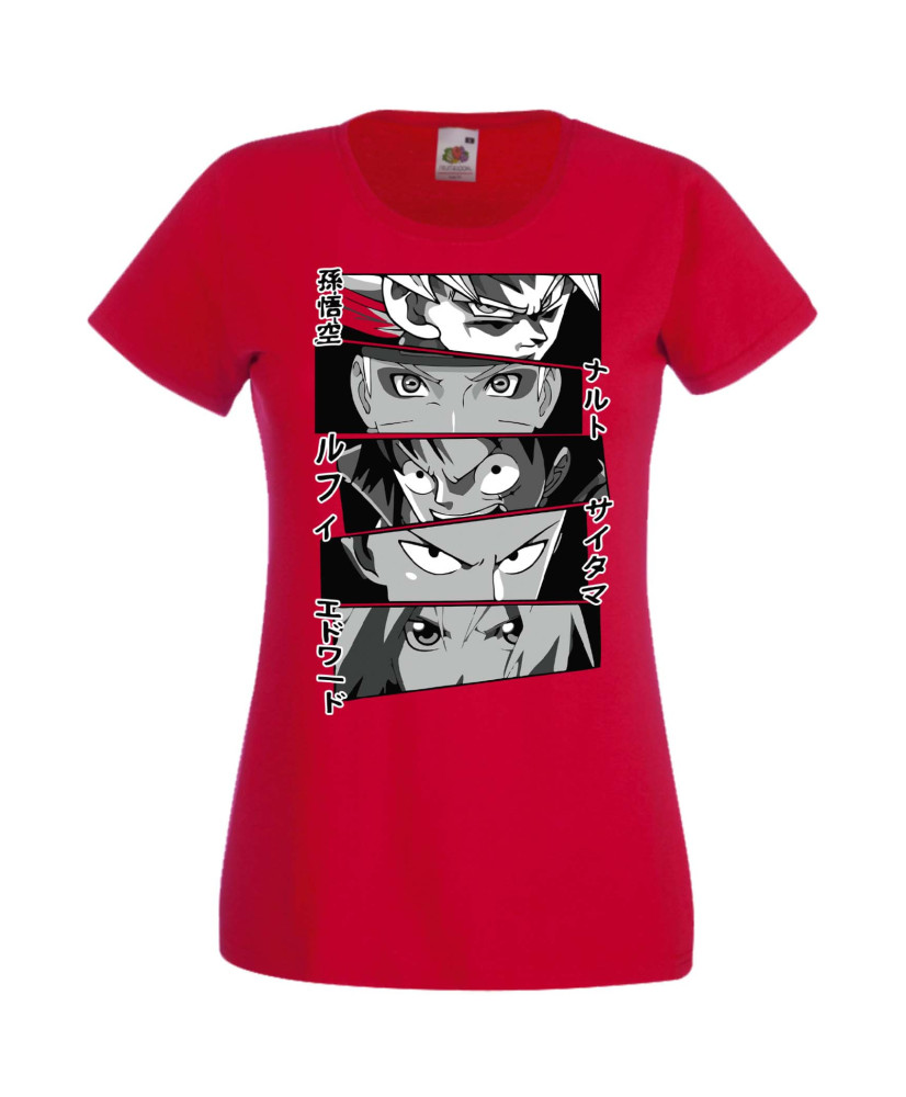 Дамска Тениска Manga Anime Anime Heroes Naruto Goku Luffy Sakura Дамска Тениска Manga Anime Anime Heroes Naruto Goku Luffy Sakura