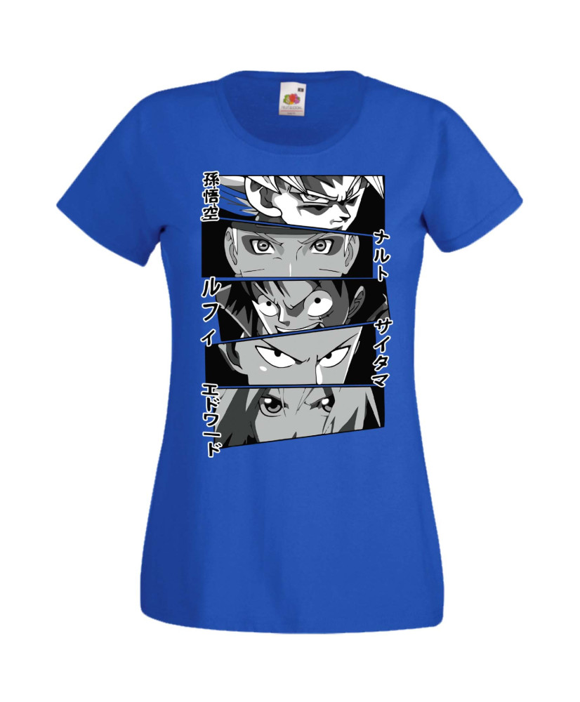 Дамска Тениска Manga Anime Anime Heroes Naruto Goku Luffy Sakura Дамска Тениска Manga Anime Anime Heroes Naruto Goku Luffy Sakura