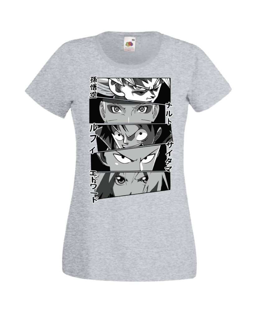 Дамска Тениска Manga Anime Anime Heroes Naruto Goku Luffy Sakura Дамска Тениска Manga Anime Anime Heroes Naruto Goku Luffy Sakura