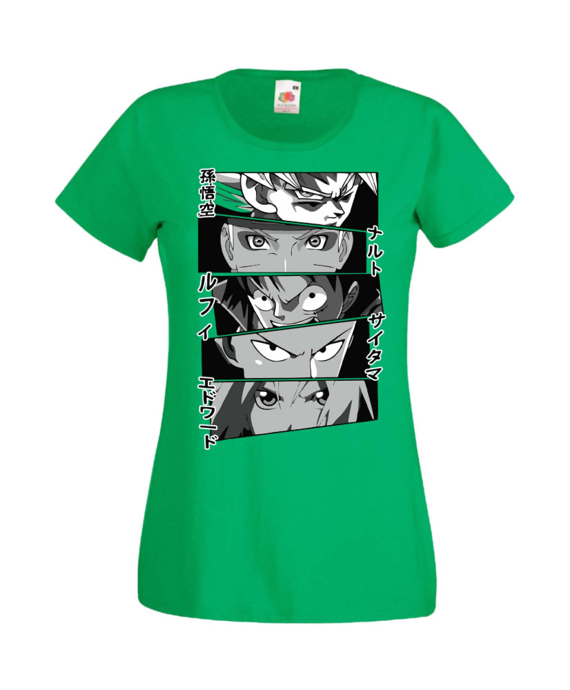 Дамска Тениска Manga Anime Anime Heroes Naruto Goku Luffy Sakura Дамска Тениска Manga Anime Anime Heroes Naruto Goku Luffy Sakura