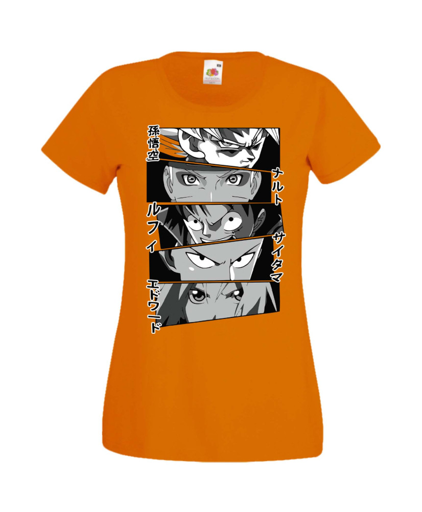 Дамска Тениска Manga Anime Anime Heroes Naruto Goku Luffy Sakura