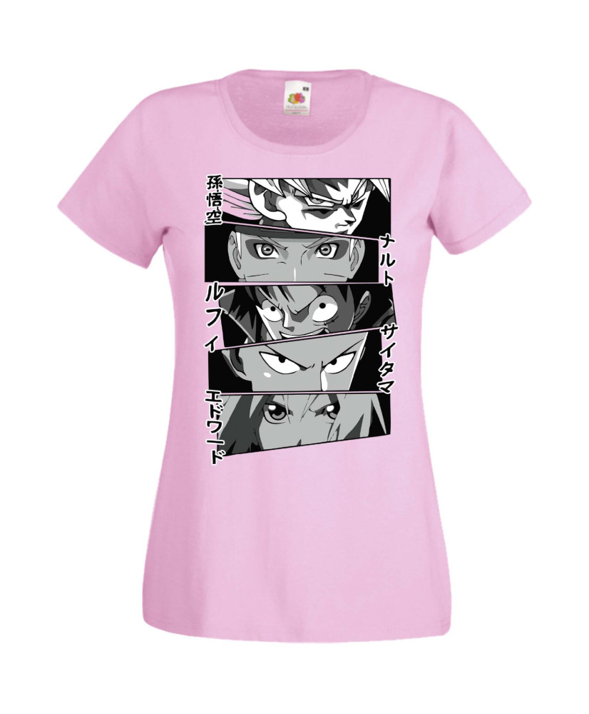 Дамска Тениска Manga Anime Anime Heroes Naruto Goku Luffy Sakura Дамска Тениска Manga Anime Anime Heroes Naruto Goku Luffy Sakura