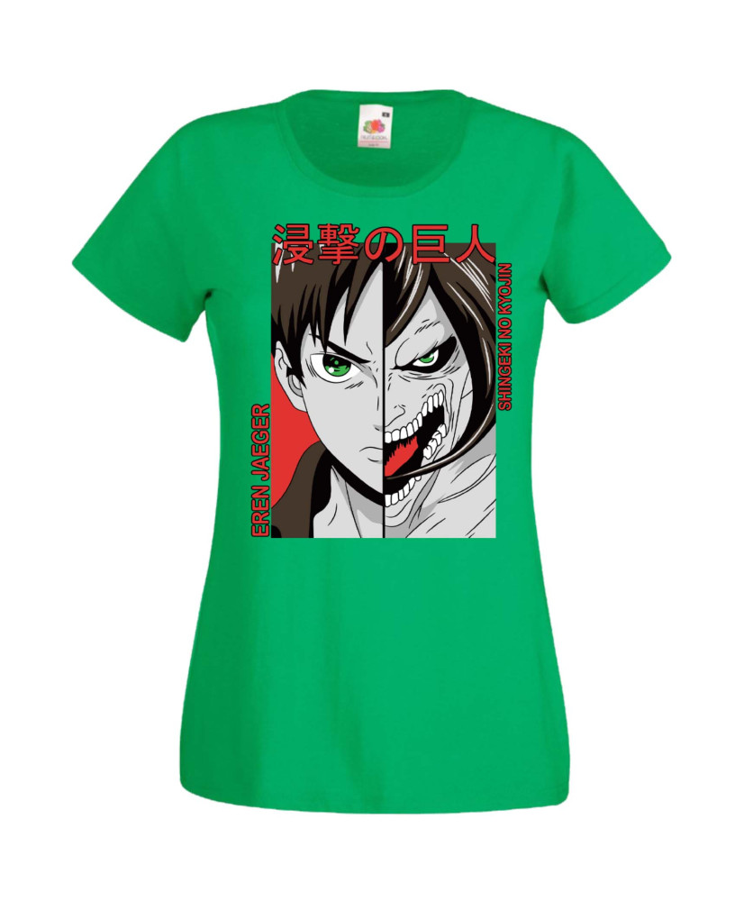 Дамска Тениска Manga Anime Attack On Titan Eren Jaeger 01