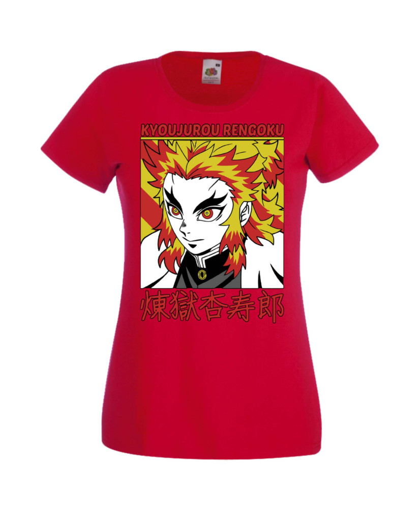 Дамска Тениска Manga Anime Demon Slayer Kyojuro Rengoku 02